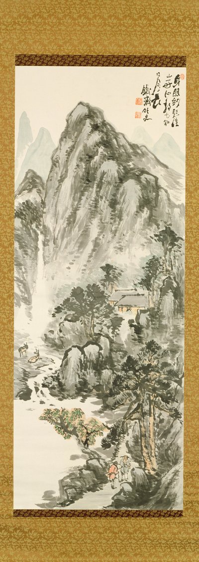 Toevlucht in de bergen door Tessai Tomioka (1836-1924) door Unbekannt Unbekannt