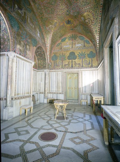 Sala di Ruggero door Arabische en Byzantijnse ambachtslieden, Palazzo dei Normanni, Palermo, Italië door Unbekannt Unbekannt