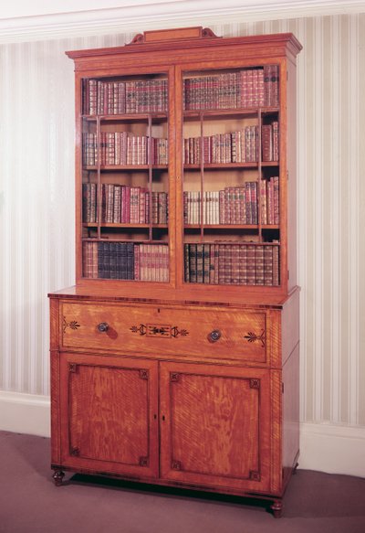 Secretaire boekenkast, Hepplewhite stijl, ca. 1788 door Unbekannt Unbekannt