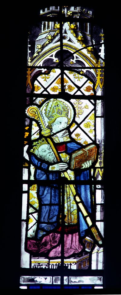 St. Cuthbert dragend het hoofd van koning Oswald, Brits, 15e eeuw door Unbekannt Unbekannt