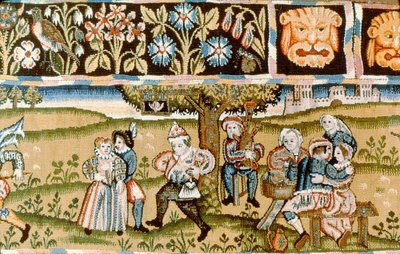 Tapisserie valance met jachtscènes, Engels, begin 17e eeuw door Unbekannt Unbekannt