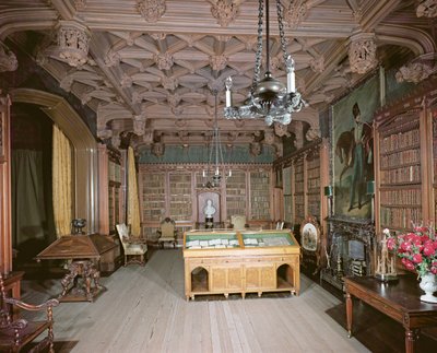 De Bibliotheek, Abbotsford House, Melrose, herbouwd ca. 1822 door Unbekannt Unbekannt