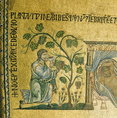 Het verhaal van Noach, mozaïek uit het 2e gewelf van het atrium in de San Marco Basiliek, Venetië door Unbekannt Unbekannt