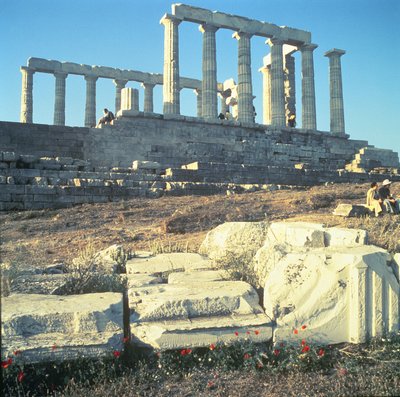 De Tempel van Poseidon, ca.430 v.Chr. door Unbekannt Unbekannt