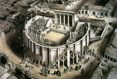 Theaterreconstructie, Romeins, 2e eeuw door Unbekannt Unbekannt
