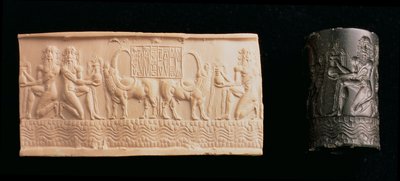 00326 Cilinderzegel van Shar-kali-sharri, Koning van Akkad, Mesopotamië, ca. 2340-2100 v.Chr. door Unbekannt