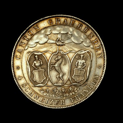 4 Zwitserse francs, Zwitserse munt door Unbekannter Künstler