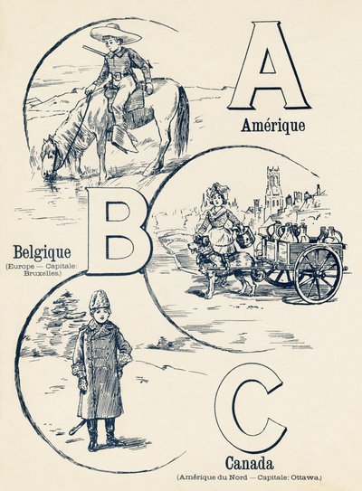 A B C - Amerika, België, Canada - ABC des deux mondes, Emile Guerin, Parijs, circa 1900 door Unbekannt