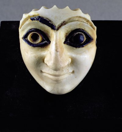 Hoofd van een figuur uit de tempel van Nini-zaza, Mari, 2600 v.Chr. door Unbekannt