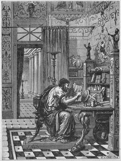 Een Romein in zijn bibliotheek door Unbekannter Künstler