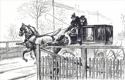 Een paard en wagen rijden door de straten van Londen door Unbekannter Künstler