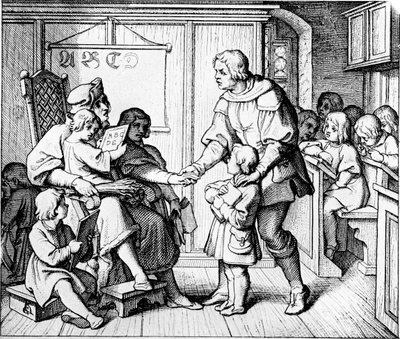 Een school in de dagen van Maarten Luther door Unbekannter Künstler