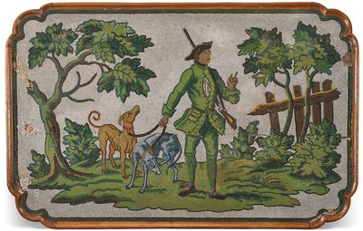 Top van een Duitse eik en kralenwerk bijzettafel, c. 1740 door Unbekannter Künstler