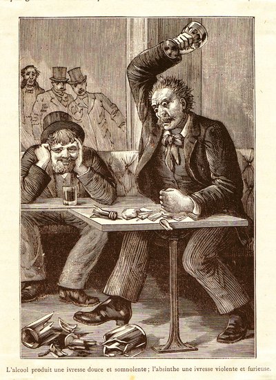 Absint versus Alcohol, ca. 1900 door Unbekannt