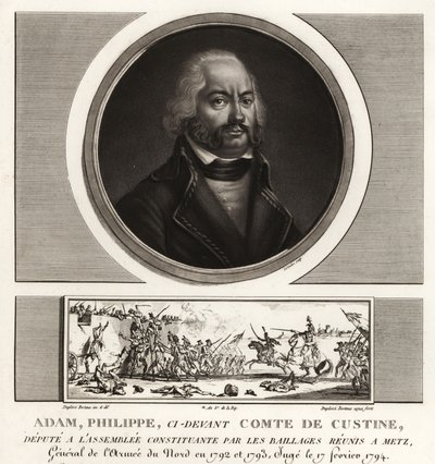 Adam Philippe, Graaf de Custine, Franse revolutionaire generaal, geëxecuteerd voor verraad 1793 door Unbekannt