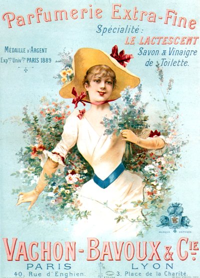Advertentieposter voor Vachon Bavoux parfums ca. 1891 door Unbekannter Künstler