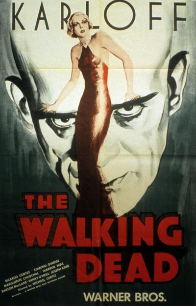 Affiche van de film The Walking Dead van Michael Curtiz met Boris Karloff 1936 door Unbekannt
