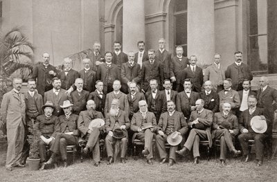 Afrikaanse koloniale leden van de Closer Union Convention van 1908 die voorwaarden bereikten die resulteerden in het Britse Parlement dat de South Africa Act van 1909 aannam. door Josef Eberz