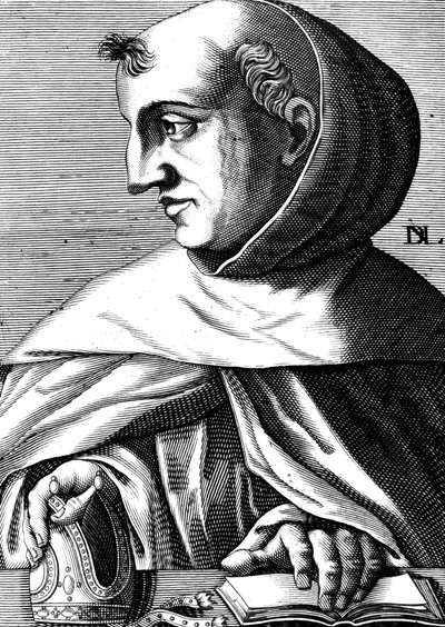 Albertus Magnus (1193/1206-1280) Duitse dominicaanse monnik, wetenschapper, filosoof en theoloog, gravure door Unbekannter Künstler