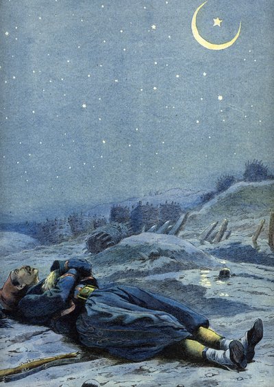 Allegorie van het Turkse volkslied: een soldaat die stierf voor zijn land, rond 1900 door Unbekannter Künstler