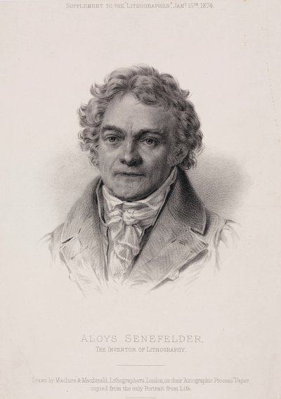 Alois Senefelder, Duitse uitvinder van lithografie, c1810 door Unbekannt