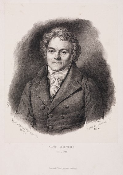 Alois Senefelder, Duitse uitvinder van lithografie, begin 19e eeuw door Unbekannt
