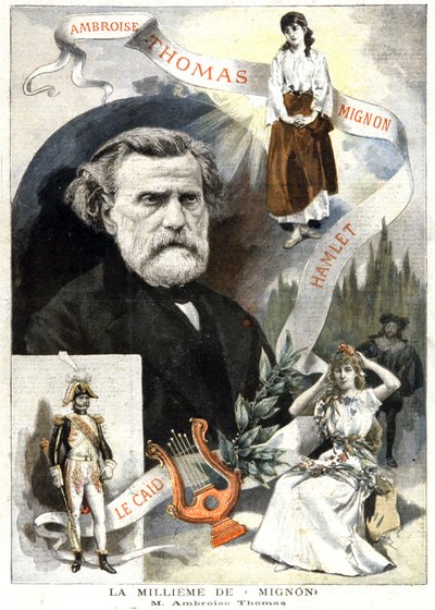 Ambroise Thomas en de 1000ste uitvoering van Mignon door Unbekannter Künstler