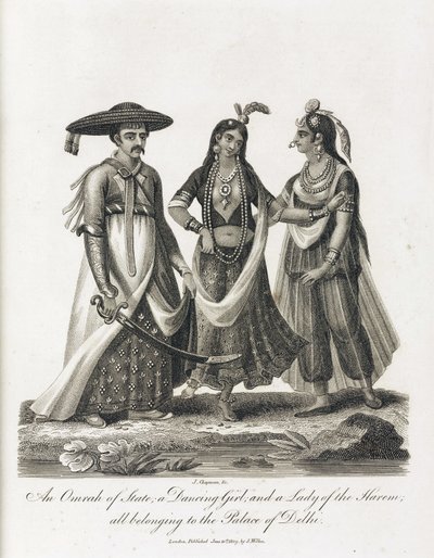 Een Omrah van de staat; een danseres; en een dame van de harem, India door Unbekannt