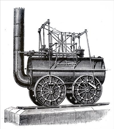 Een locomotief gebouwd door George Stephenson door Unbekannt