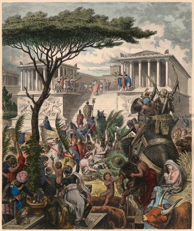 Oud Griekenland: Pergamon Altaar, viering van de overwinning van de Attalid koning Eumenes II op de Galatische vijanden door Unbekannt