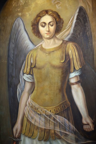 Engel schilderij in de Grieks-orthodoxe kerk van Aya Triada, Istanbul, Turkije door Unbekannt