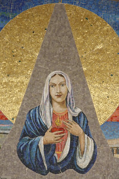 Aankondigingsbasiliek: Italiaanse Maagd (Madonna delle lacrime di Siracusa), Nazareth, Israël door Unbekannt