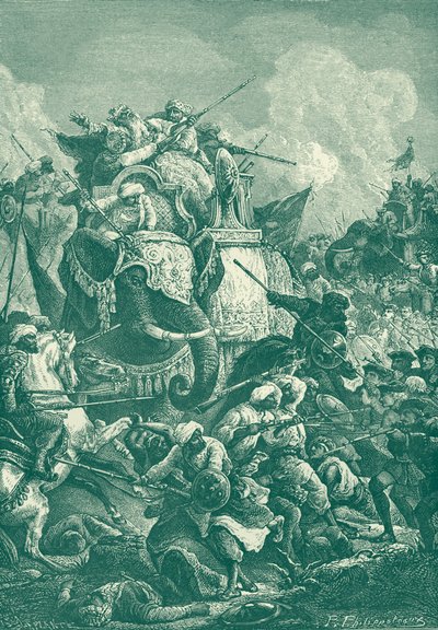 Anwaruddin Muhammed Khan bij de Slag om Ambur door Unbekannter Künstler