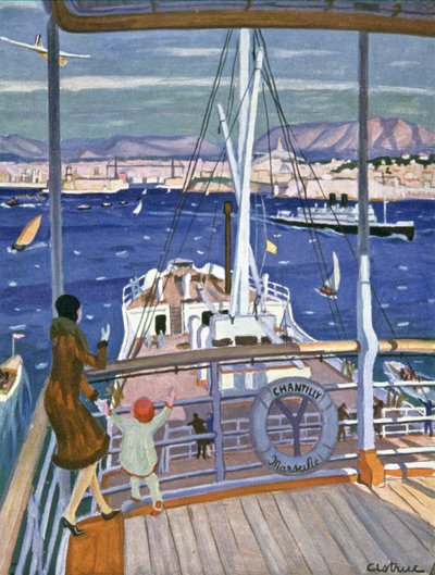 Aankomst van de lijnboot Chantilly in de haven van Marseille door Unbekannter Künstler