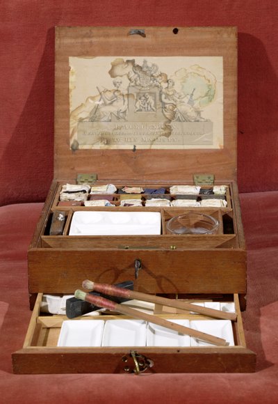 Verfdoos van de Kunstenaar gemaakt door R.Ackermann, c.1820 door Unbekannt