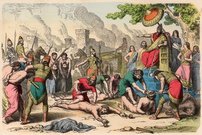 Assyriërs: De marteling en executie van krijgsgevangenen door Unbekannt