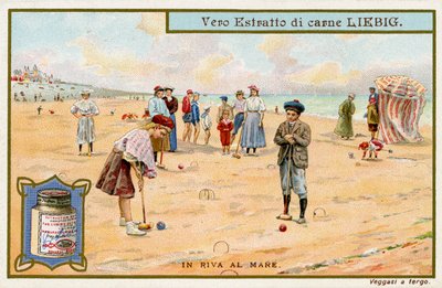 Aan zee: Croquet spelen door Unbekannter Künstler