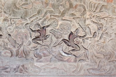 Bas-reliëfs in de oostelijke galerij van Angkor Wat, Cambodja door Unbekannter Künstler