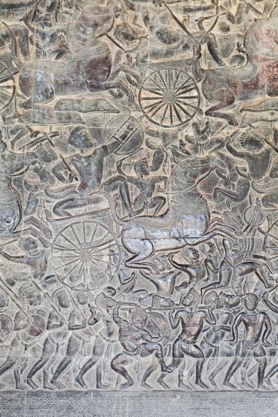 Bas-reliëfs in de noordelijke galerij van Angkor Wat, Cambodja door Unbekannter Künstler