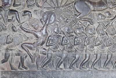 Bas-reliëfs in de noordelijke galerij van Angkor Wat, Cambodja door Unbekannter Künstler