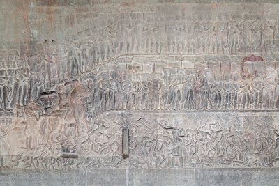 Bas-reliëfs in de zuidelijke galerij van Angkor Wat, Cambodja door Unbekannter Künstler