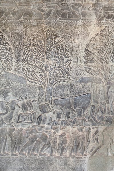 Bas-reliëfs in de zuidelijke galerij van Angkor Wat, Cambodja door Unbekannter Künstler
