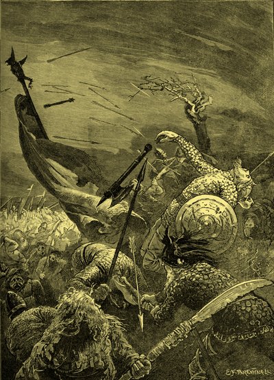 Slag bij Hastings - dood van Harold II (gravure) door Unbekannter Künstler