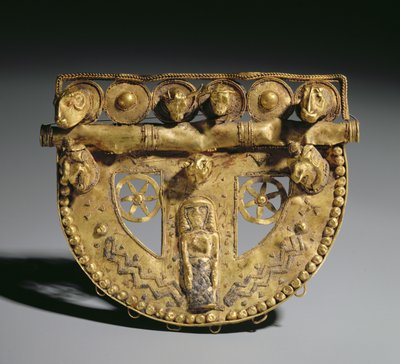 Gesp met gegranuleerde decoratie, Oriëntaliserende Periode, c.700 v.Chr. (goud) door Unbekannt