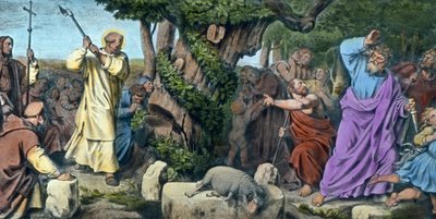 Bonifatius velt de Donau-eik door Unbekannter Künstler