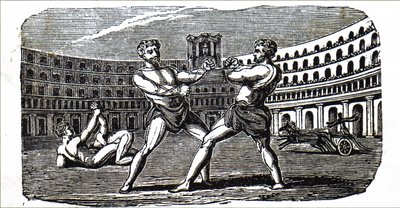 Boksers in het Colosseum in het oude Rome door Unbekannt