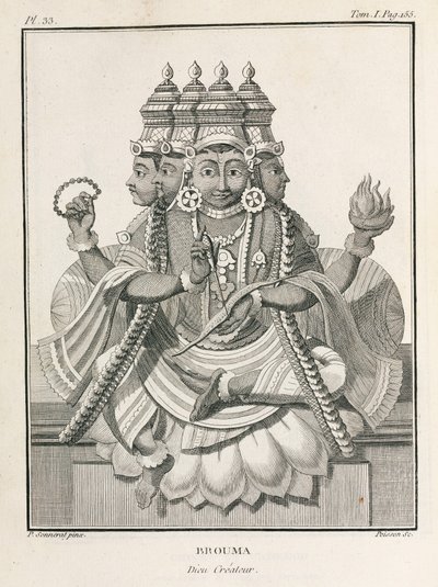 Brahma, de hindoegod van de schepping door Unbekannt