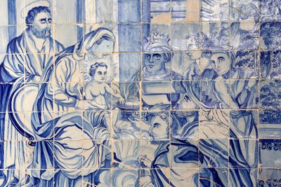 Brazilië, Bahia, Salvador: Azulejo in Bonfim kerk: de Epifanie door Unbekannt