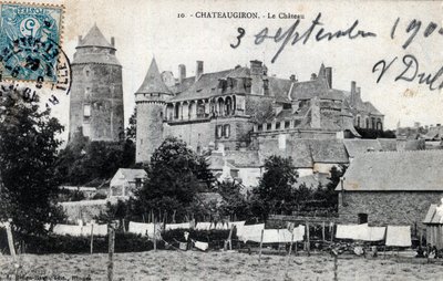 Bretagne, Ille et Vilaine (35), Chateaugiron: buitenaanzicht van het kasteel - Ansichtkaart gedateerd 1904 door Unbekannt