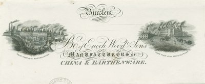 Burslem - Briefhoofd van Enoch Wood & Sons door Unbekannt
